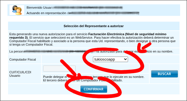 Selección del alias del certificado en Computador Fiscal